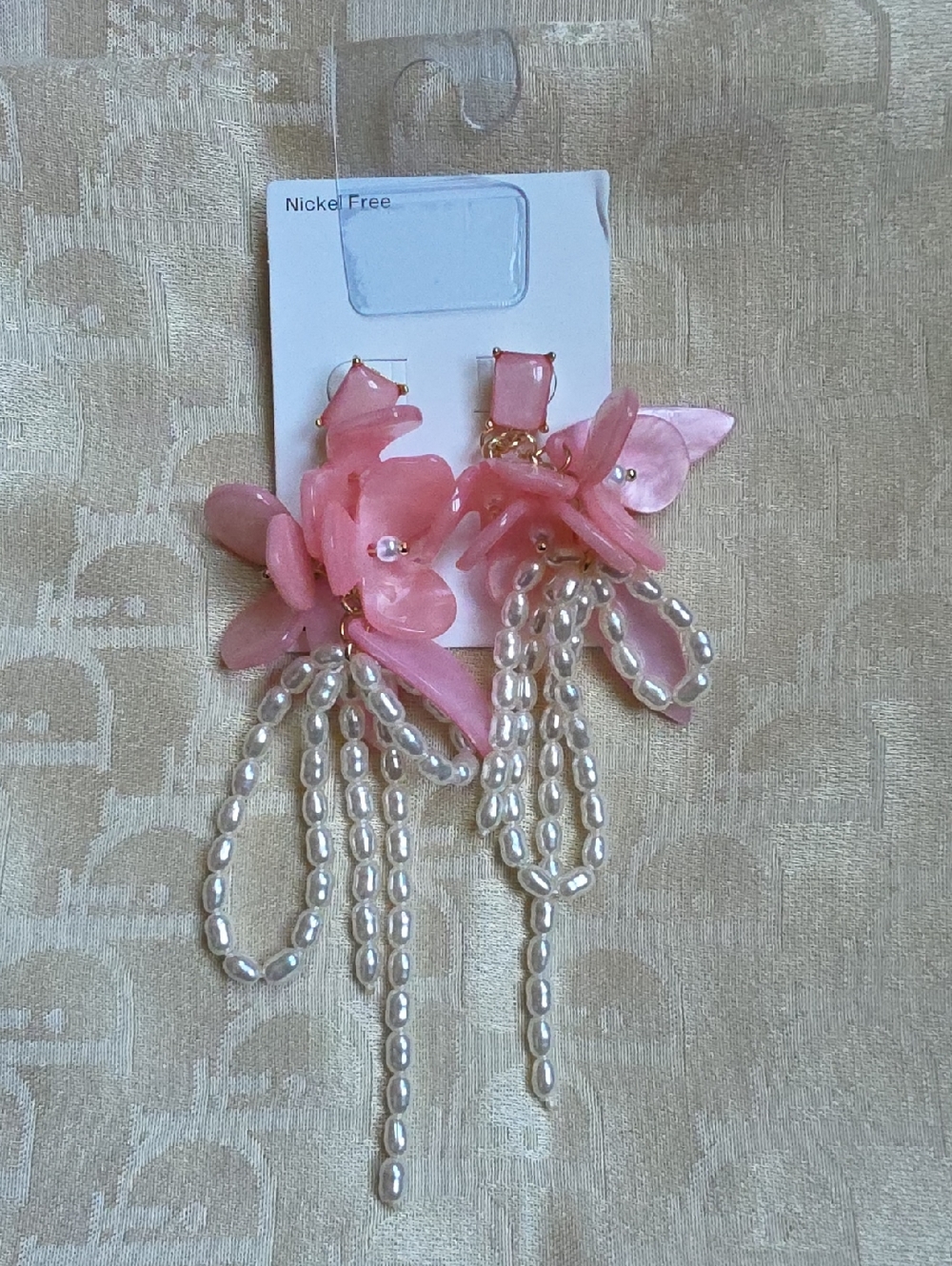 Beautiful Pink Statement Earrings